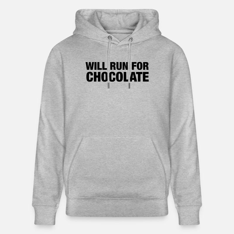 Will Run For Chocolate - Sweat à capuche bio CRUISER Stanley/Stella Unisexe - gris chiné