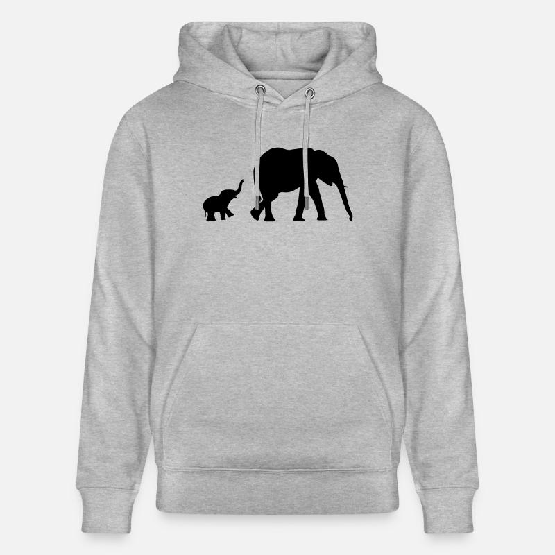 Illustration d'éléphant - Sweat à capuche bio CRUISER Stanley/Stella Unisexe - gris chiné