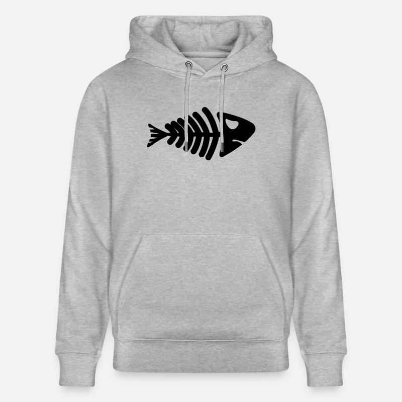 fish skeleton bone tail - Stanley/Stella Unisex Bio-Hoodie CRUISER  - Grau meliert