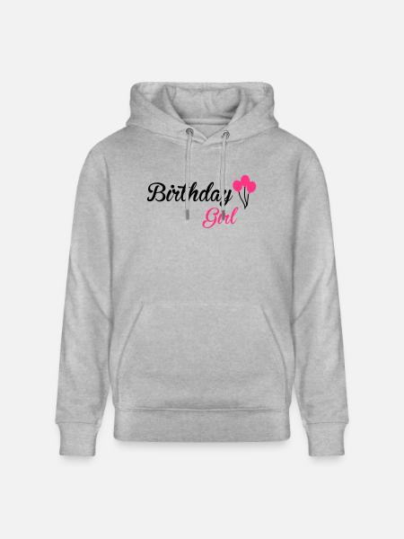 Birthday Girl - Stanley/Stella CRUISER Unisex Organic Hoodie - heather grey
