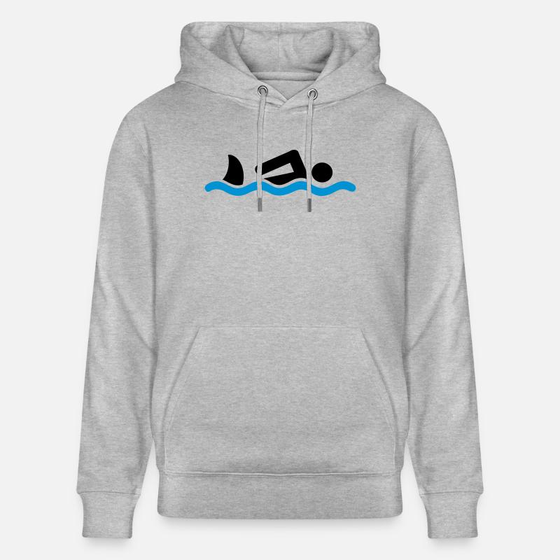nager avec le requin - Sweat à capuche bio CRUISER Stanley/Stella Unisexe - gris chiné