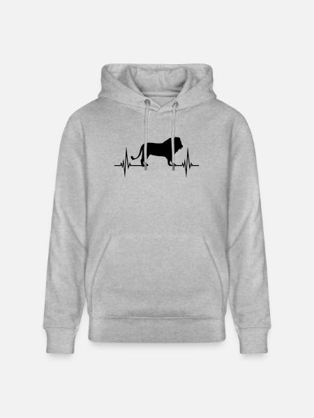 Pulse Male Lion - Stanley/Stella CRUISER Unisex Organic Hoodie - heather grey