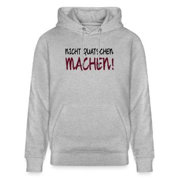 NICHT QUATSCHEN MACHEN! - Stanley/Stella Unisex Bio-Hoodie CRUISER  - Grau meliert - Vorne - Alina (178cm) & Michal (187cm)