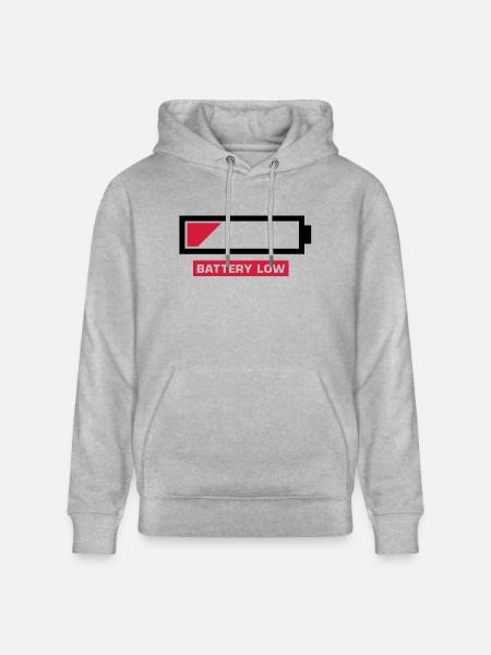 battery_low__f2 - Stanley/Stella CRUISER Unisex Organic Hoodie - heather grey