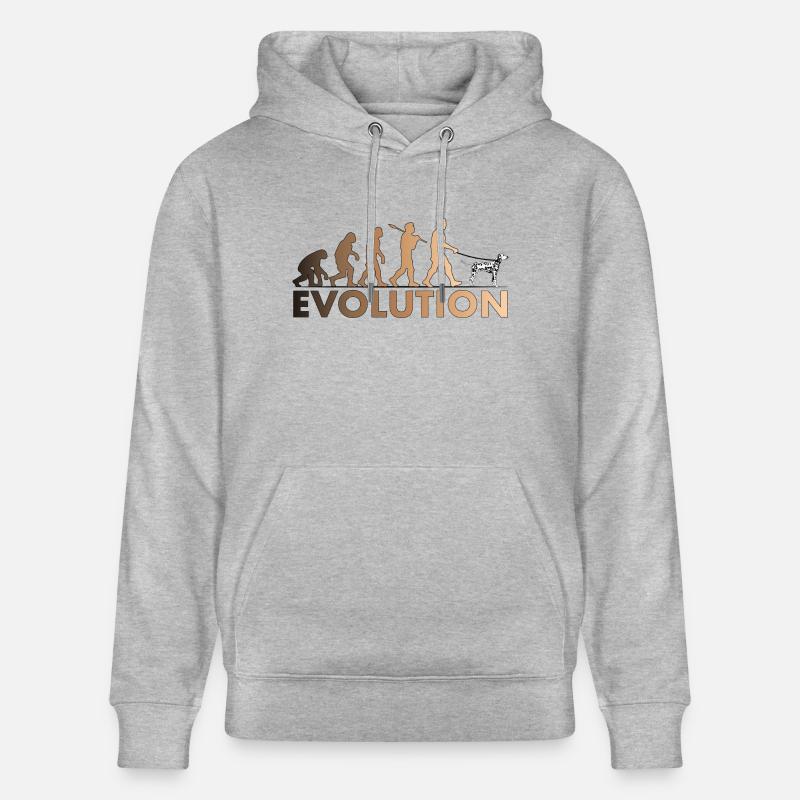 Évolution dalmate Brun - Sweat à capuche bio CRUISER Stanley/Stella Unisexe - gris chiné