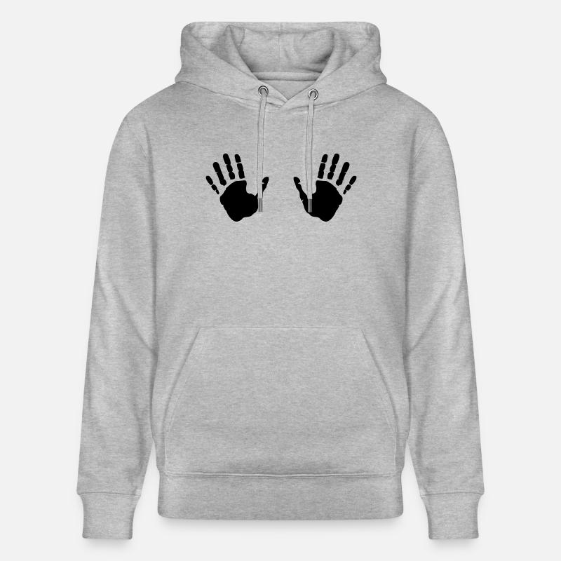 hand_print_1__f1 - Sweat à capuche bio CRUISER Stanley/Stella Unisexe - gris chiné
