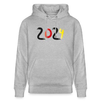 2024 - Stanley/Stella Unisex Bio-Hoodie CRUISER  - Grau meliert - Vorne - Alina (178cm) & Michal (187cm)