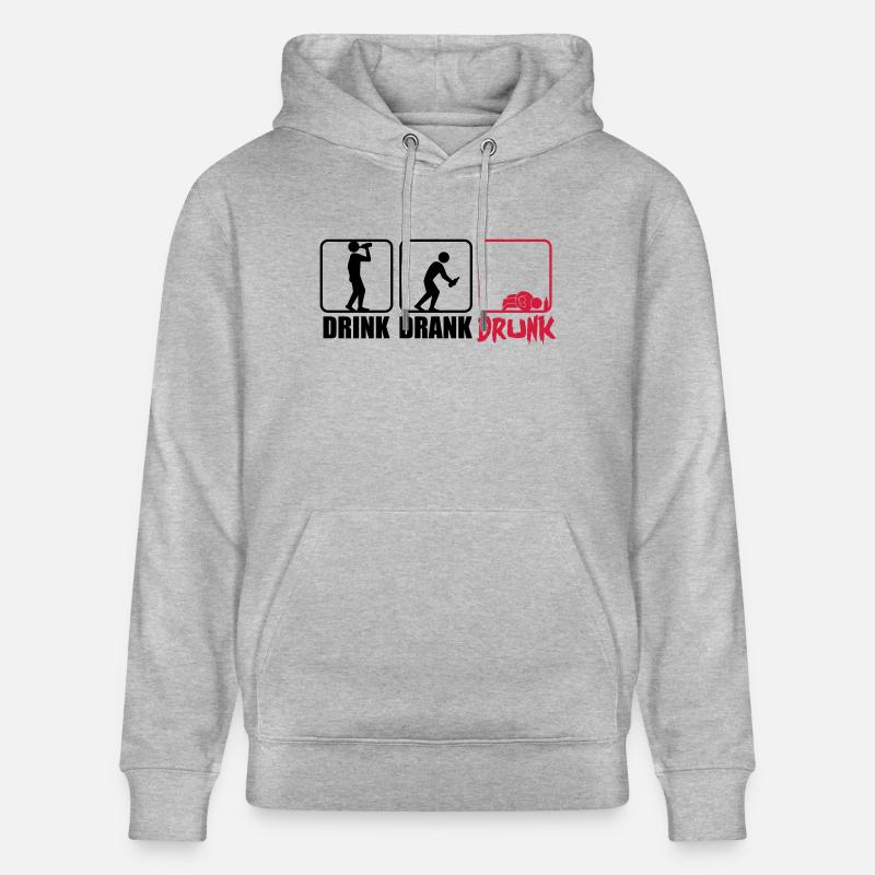 Evolution Hangover Drink Drank Drunk - Stanley/Stella Unisex Bio-Hoodie CRUISER  - Grau meliert