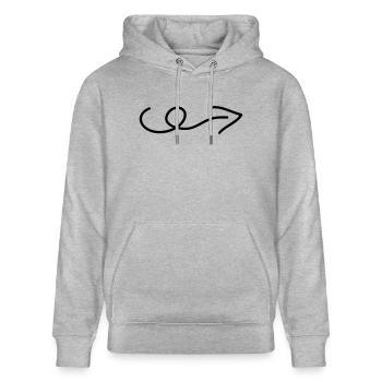 pfeil - Stanley/Stella Unisex Bio-Hoodie CRUISER  - Grau meliert - Vorne - Alina (178cm) & Michal (187cm)
