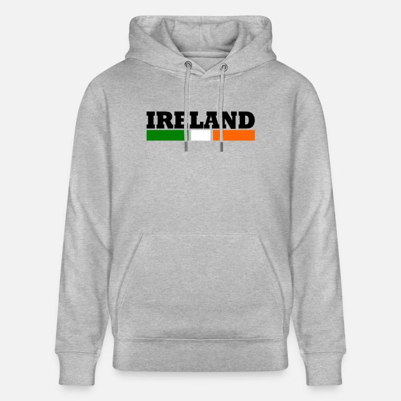 Coole Irlande drapeau - Sweat à capuche bio CRUISER Stanley/Stella Unisexe - gris chiné