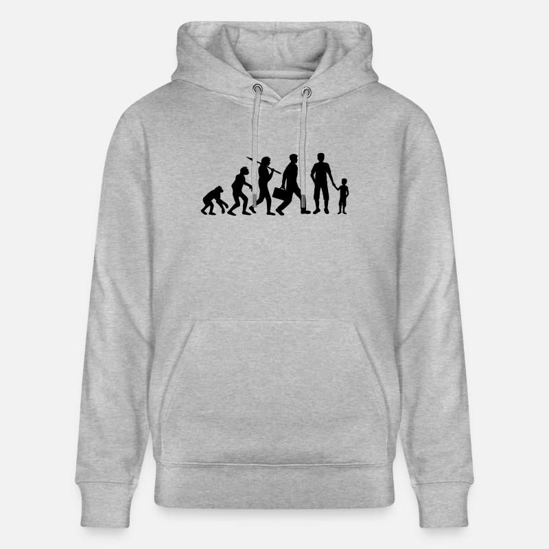 Sohn Papa Evolution Kind - Stanley/Stella Unisex Bio-Hoodie CRUISER  - Grau meliert