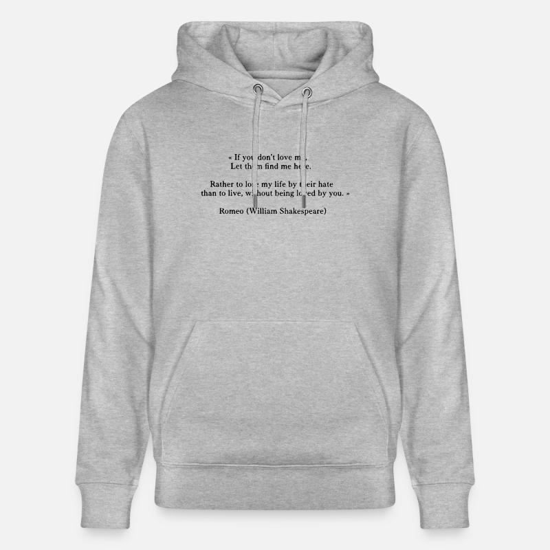 Roméo (citation) - Sweat à capuche bio CRUISER Stanley/Stella Unisexe - gris chiné