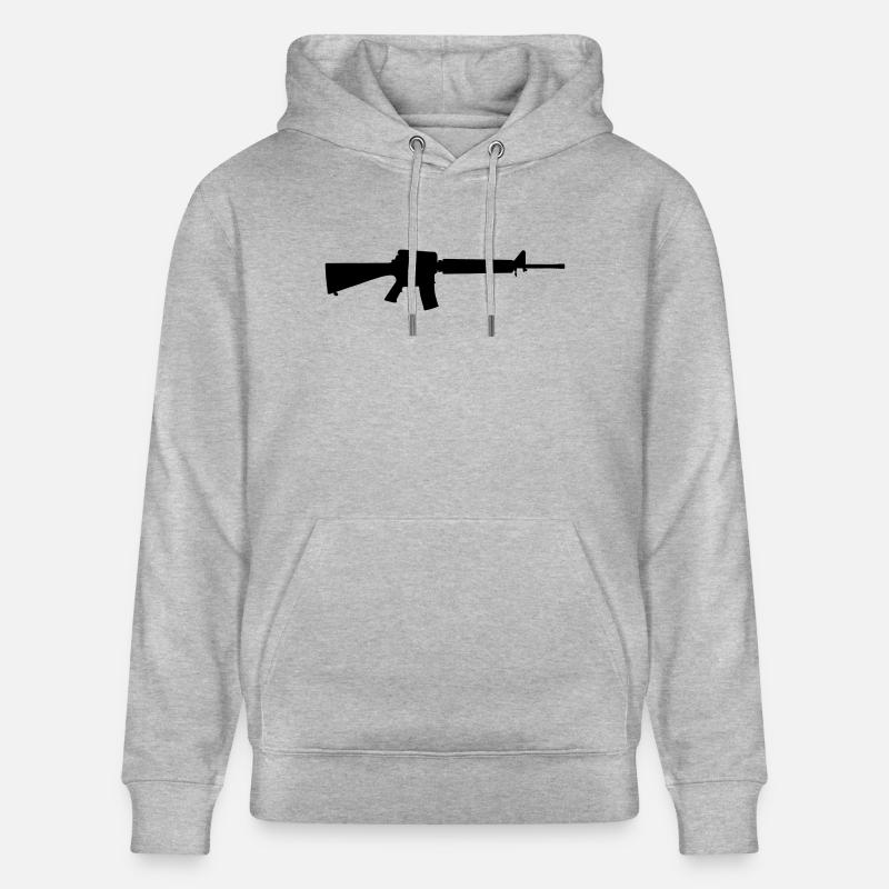 Vector Gun Silhouette - Sweat à capuche bio CRUISER Stanley/Stella Unisexe - gris chiné