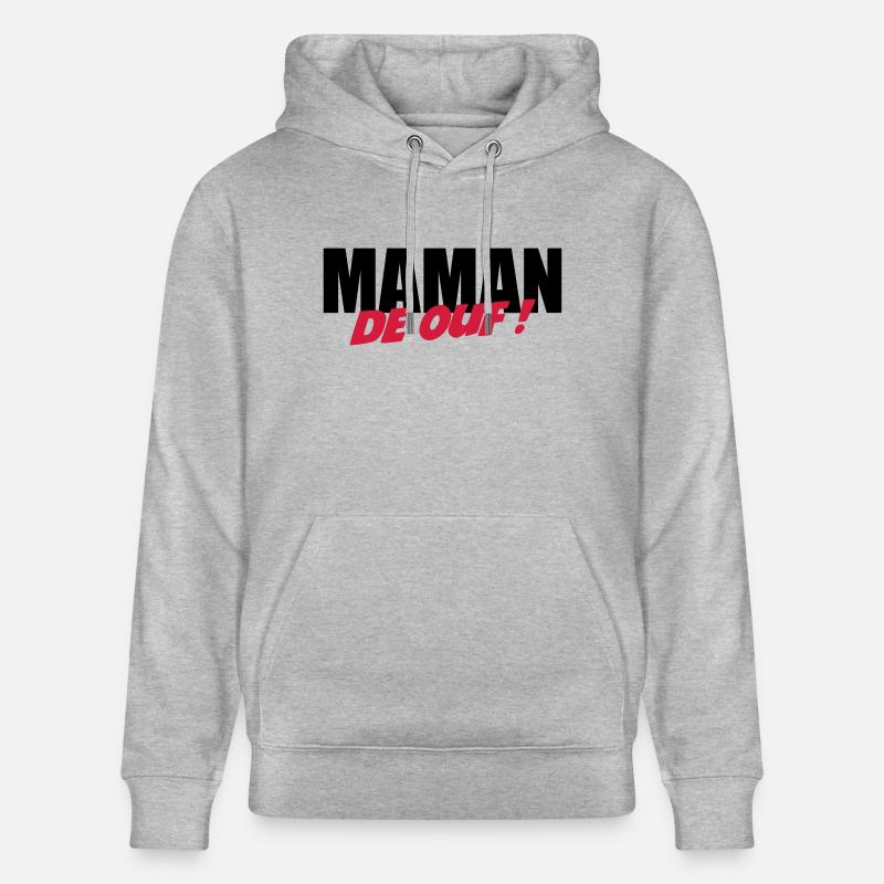 Maman de ouf ! - Sweat à capuche bio CRUISER Stanley/Stella Unisexe - gris chiné