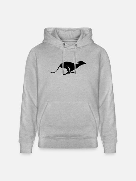 Windhund Silhouette – Sighthound, Greyhound Design - Stanley/Stella CRUISER Unisex Organic Hoodie - heather grey