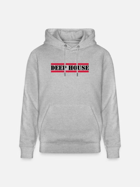 Deep House with red lines - Stanley/Stella CRUISER Unisex Organic Hoodie - heather grey