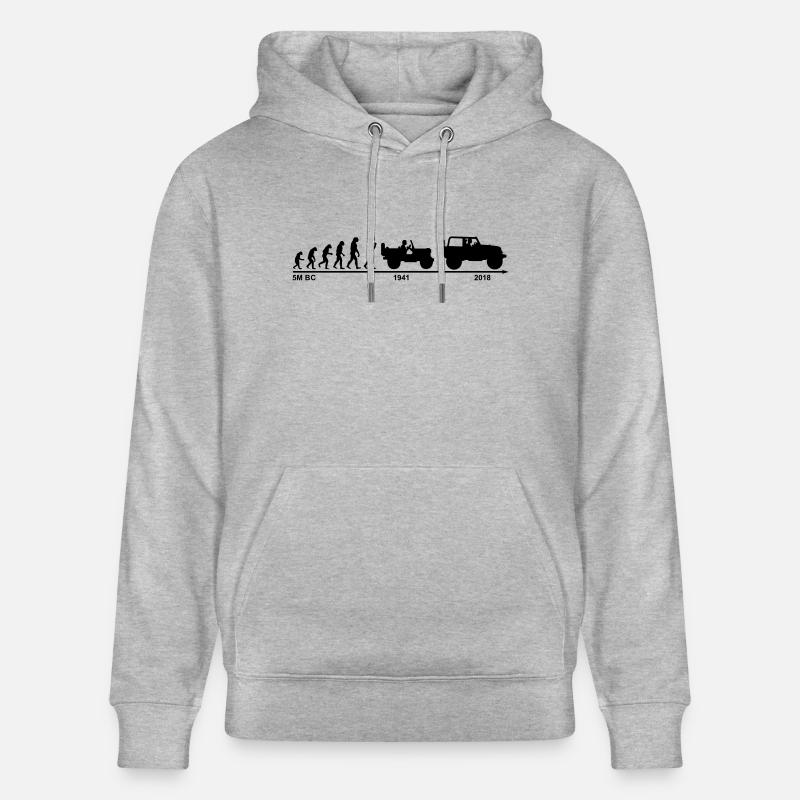 jeep evolution - Stanley/Stella Unisex Bio-Hoodie CRUISER  - Grau meliert