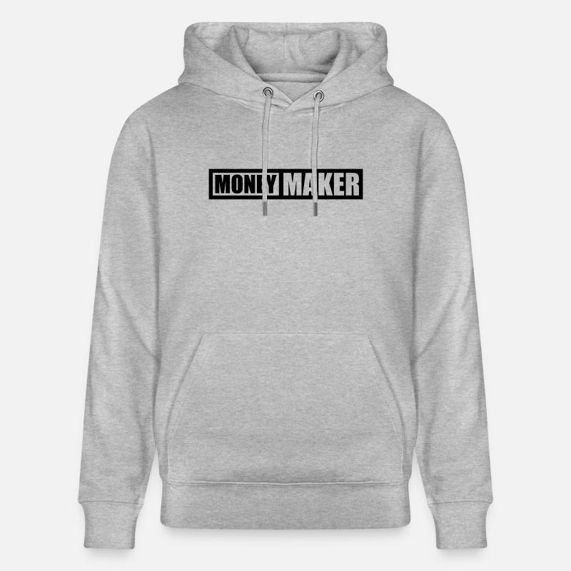 Logo Text Money Maker - Sweat à capuche bio CRUISER Stanley/Stella Unisexe - gris chiné