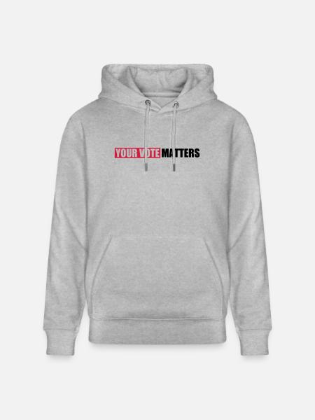 your vote matters quote - Stanley/Stella CRUISER Unisex Organic Hoodie - heather grey