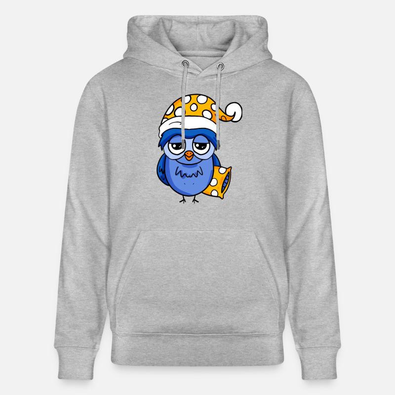 Schläfrige Eule - Stanley/Stella Unisex Bio-Hoodie CRUISER  - Grau meliert