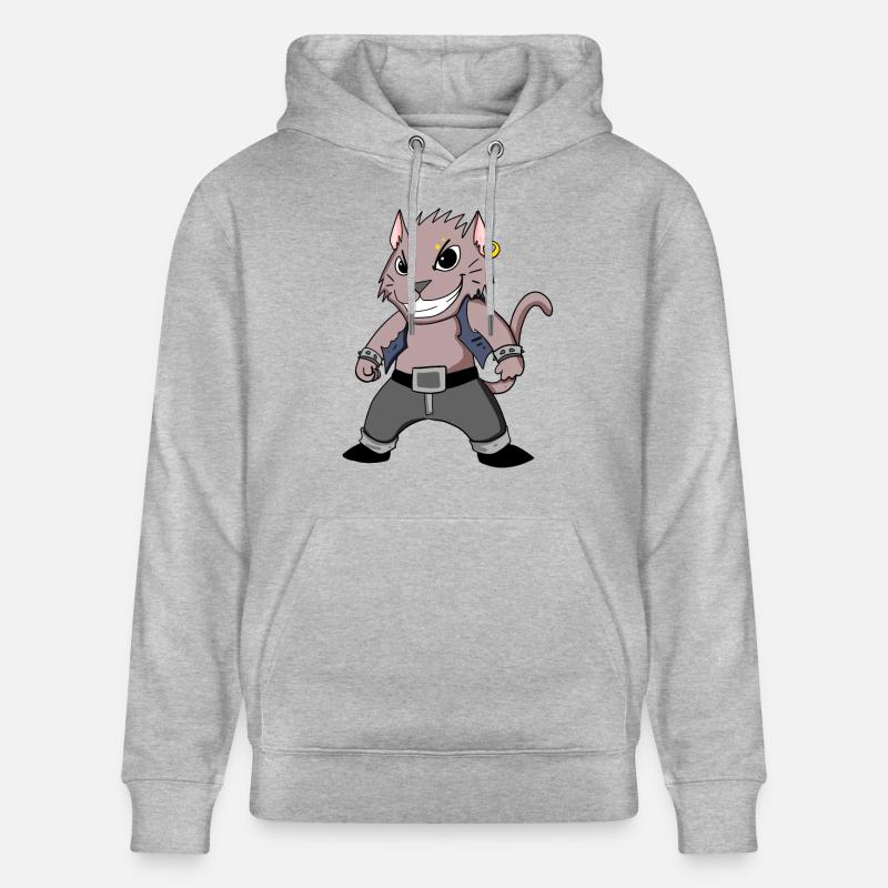 Chat cool - Sweat à capuche bio CRUISER Stanley/Stella Unisexe - gris chiné