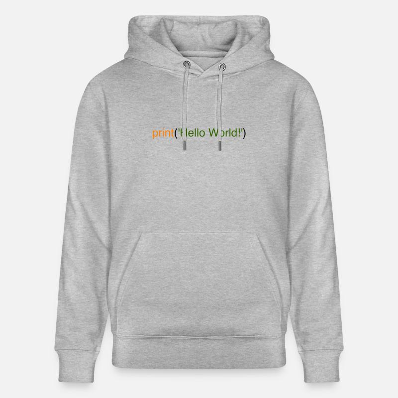 Hello World Python - Stanley/Stella CRUISER Unisex Organic Hoodie - heather grey