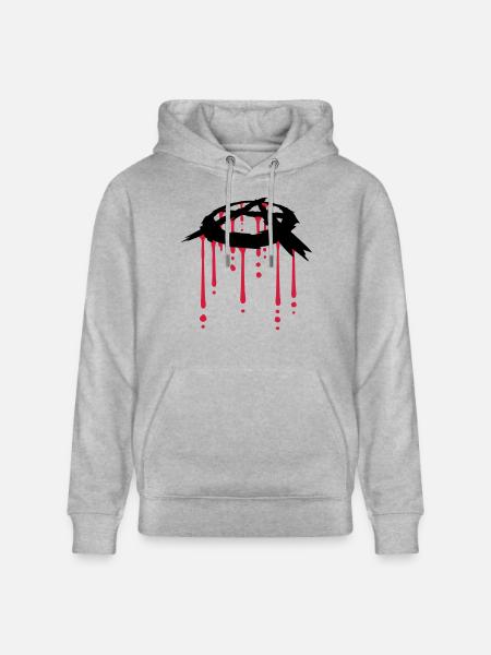 blood drop anarchy symbol - Stanley/Stella CRUISER Unisex Organic Hoodie - heather grey