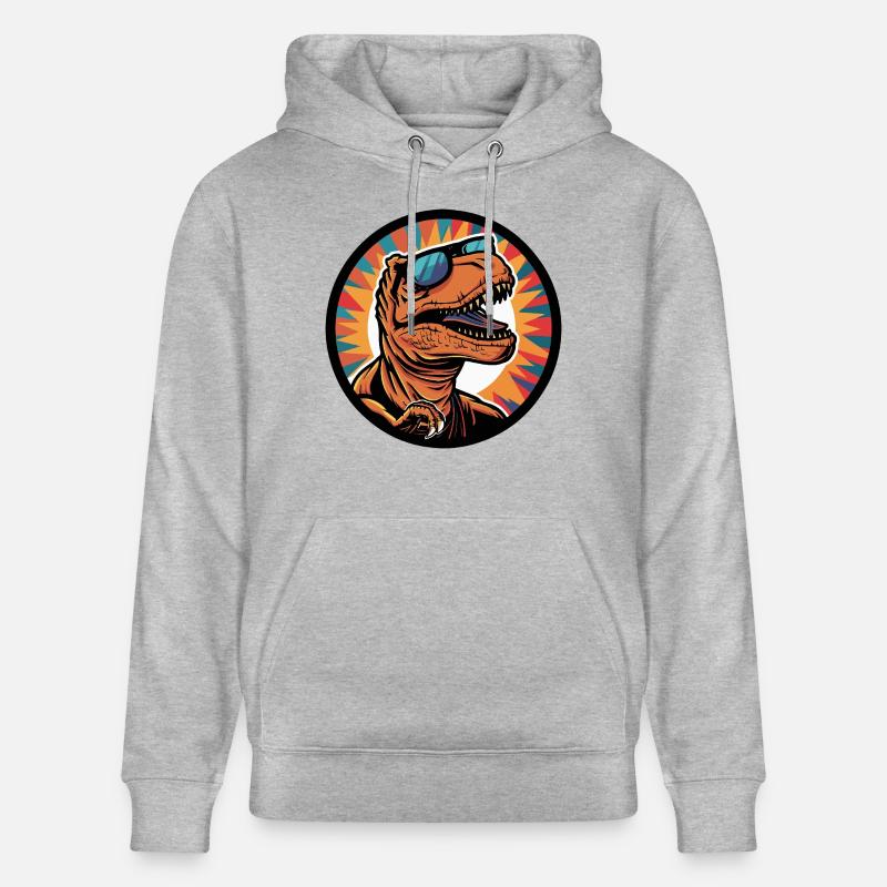 Dinosaurier T-Rex Cool Comic - Stanley/Stella Unisex Bio-Hoodie CRUISER  - Grau meliert