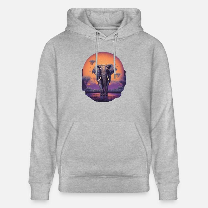 Éléphant - Sweat à capuche bio CRUISER Stanley/Stella Unisexe - gris chiné