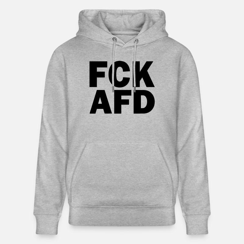 Fck afd - Stanley/Stella Unisex Bio-Hoodie CRUISER  - Grau meliert