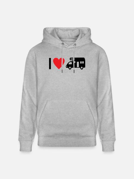 I love Camping - Stanley/Stella CRUISER Unisex Organic Hoodie - heather grey