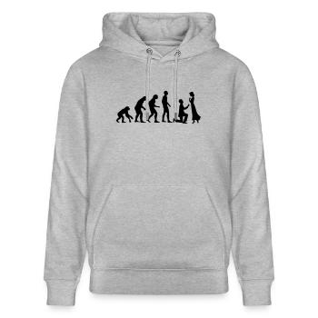 ÉVOLUTION DU MARIAGE ! - Sweat à capuche bio CRUISER Stanley/Stella Unisexe - gris chiné - Devant - Alina (178cm) & Michal (187cm)