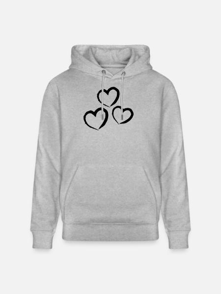 Hearts - Stanley/Stella CRUISER Unisex Organic Hoodie - heather grey