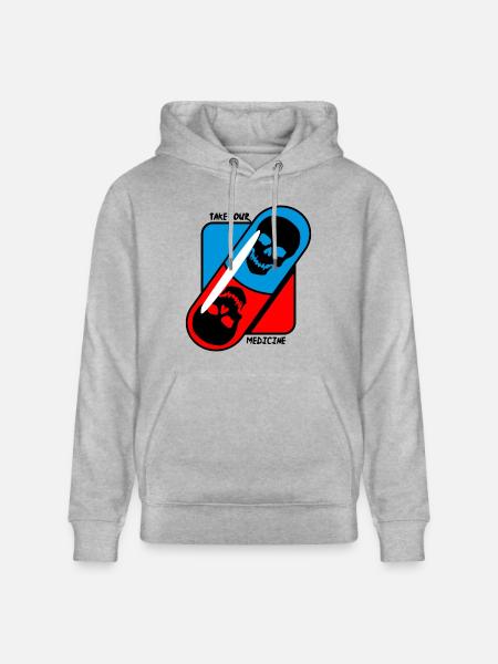 Take - your - medicine - skull - Stanley/Stella CRUISER Unisex Organic Hoodie - heather grey