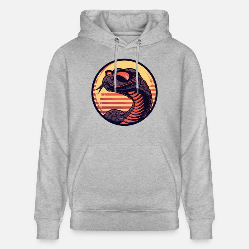 Serpent Cobra Bande Dessinée Cool - Sweat à capuche bio CRUISER Stanley/Stella Unisexe - gris chiné
