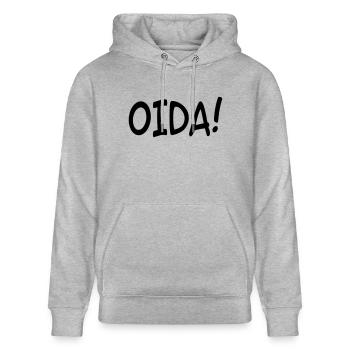 Oida! Ausdruck Erstaunen - Stanley/Stella Unisex Bio-Hoodie CRUISER  - Grau meliert - Vorne - Alina (178cm) & Michal (187cm)