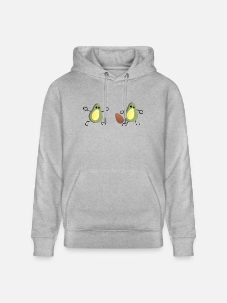 avocadofootball.png - Stanley/Stella CRUISER Unisex Organic Hoodie - heather grey