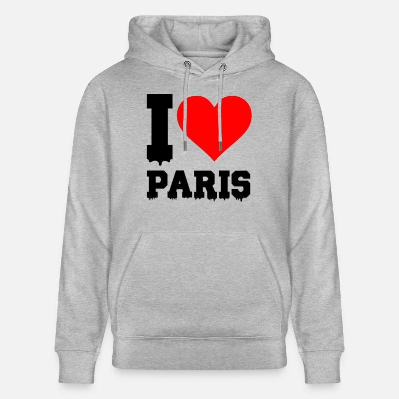 J’adore Paris - Sweat à capuche bio CRUISER Stanley/Stella Unisexe - gris chiné