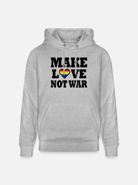 Make love not war - Stanley/Stella CRUISER Unisex Organic Hoodie - heather grey