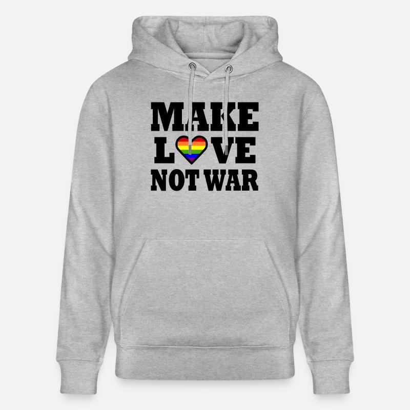 Make love not war - Stanley/Stella Unisex Bio-Hoodie CRUISER  - Grau meliert