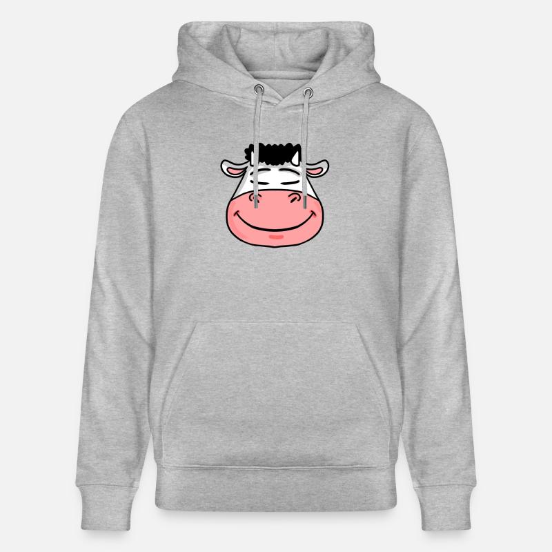 Tête de visage de vache - Sweat à capuche bio CRUISER Stanley/Stella Unisexe - gris chiné