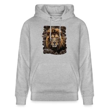 Løve realistisk løve - Stanley/Stella CRUISER økologisk unisex-hoodie - grå meleret - Foran - Alina (178cm) & Michal (187cm)