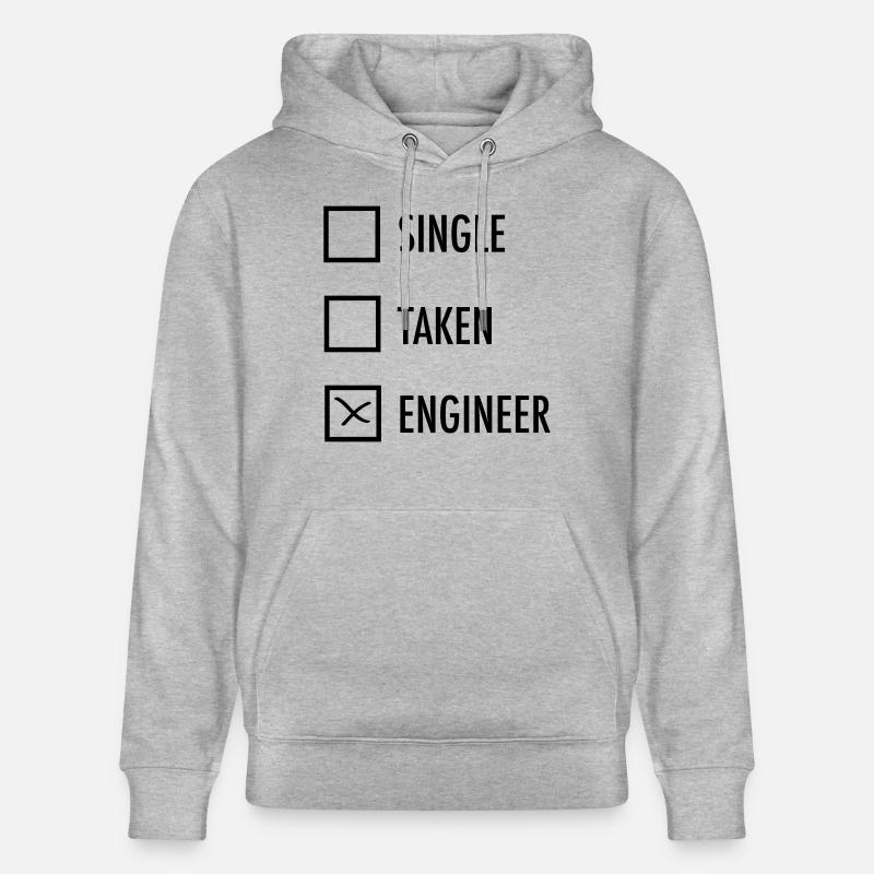 Single - Taken - Engineer - Sweat à capuche bio CRUISER Stanley/Stella Unisexe - gris chiné