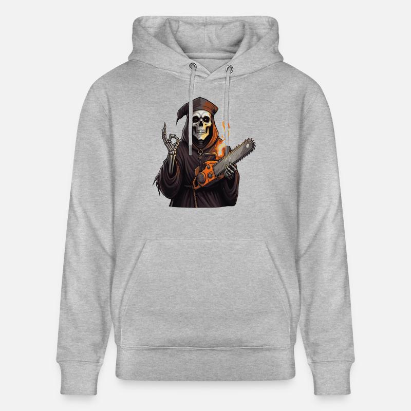 Tronçonneuse squelette Halloween Stihl s - Sweat à capuche bio CRUISER Stanley/Stella Unisexe - gris chiné