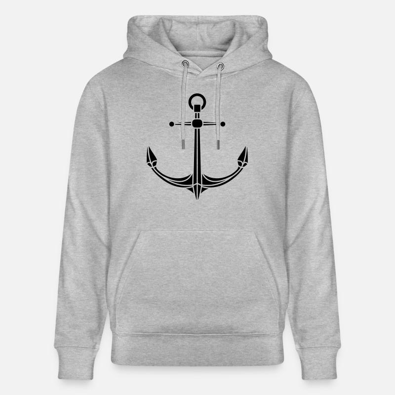 Ancre de logo de conception - Sweat à capuche bio CRUISER Stanley/Stella Unisexe - gris chiné
