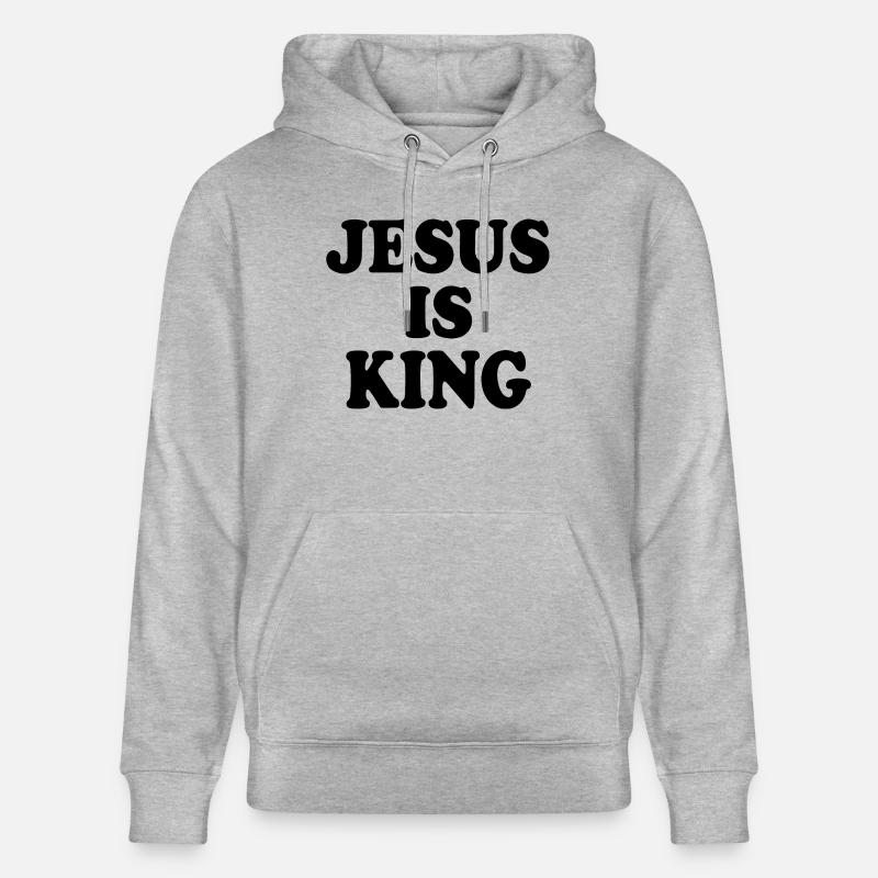 Jesus is king - Sweat à capuche bio CRUISER Stanley/Stella Unisexe - gris chiné