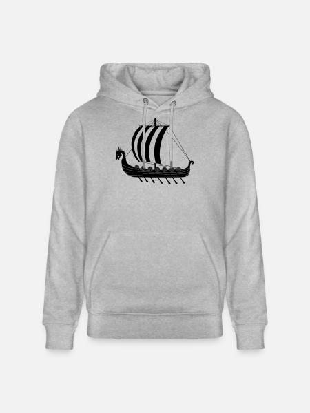 Wikinger-Drachenschiff dragar - Stanley/Stella Unisex Bio-Hoodie CRUISER - Grau meliert