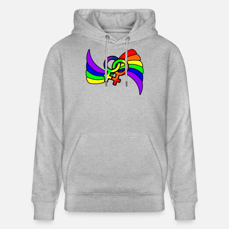Regenbogen lesbies stolzes Logo - Stanley/Stella Unisex Bio-Hoodie CRUISER  - Grau meliert
