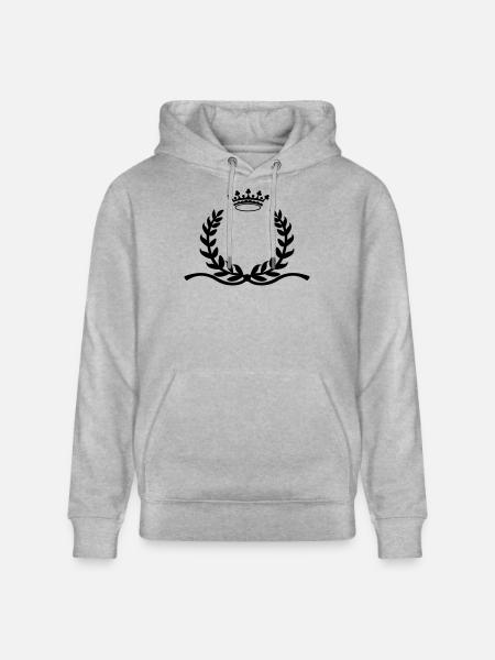 Laurel wreath with long spurs crown - Stanley/Stella CRUISER Unisex Organic Hoodie - heather grey