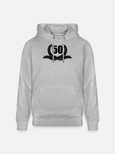 Laurel wreath 50 YEARS - Stanley/Stella CRUISER Unisex Organic Hoodie - heather grey
